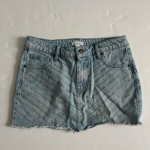Sequin Denim mini skirt